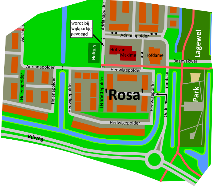 Afbeelding: Verkeerssituatie na aanleg definitieve ontsluiting naar Oude Trambaan